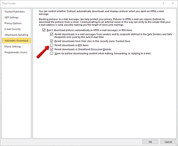 Disable RSS Feeds