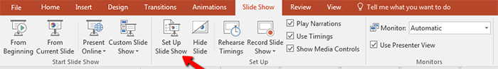 PPT looping setup